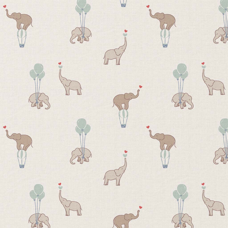 Printed Cotton LUMPO Ecru / Green